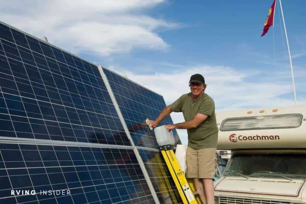 RV solar panel setup
